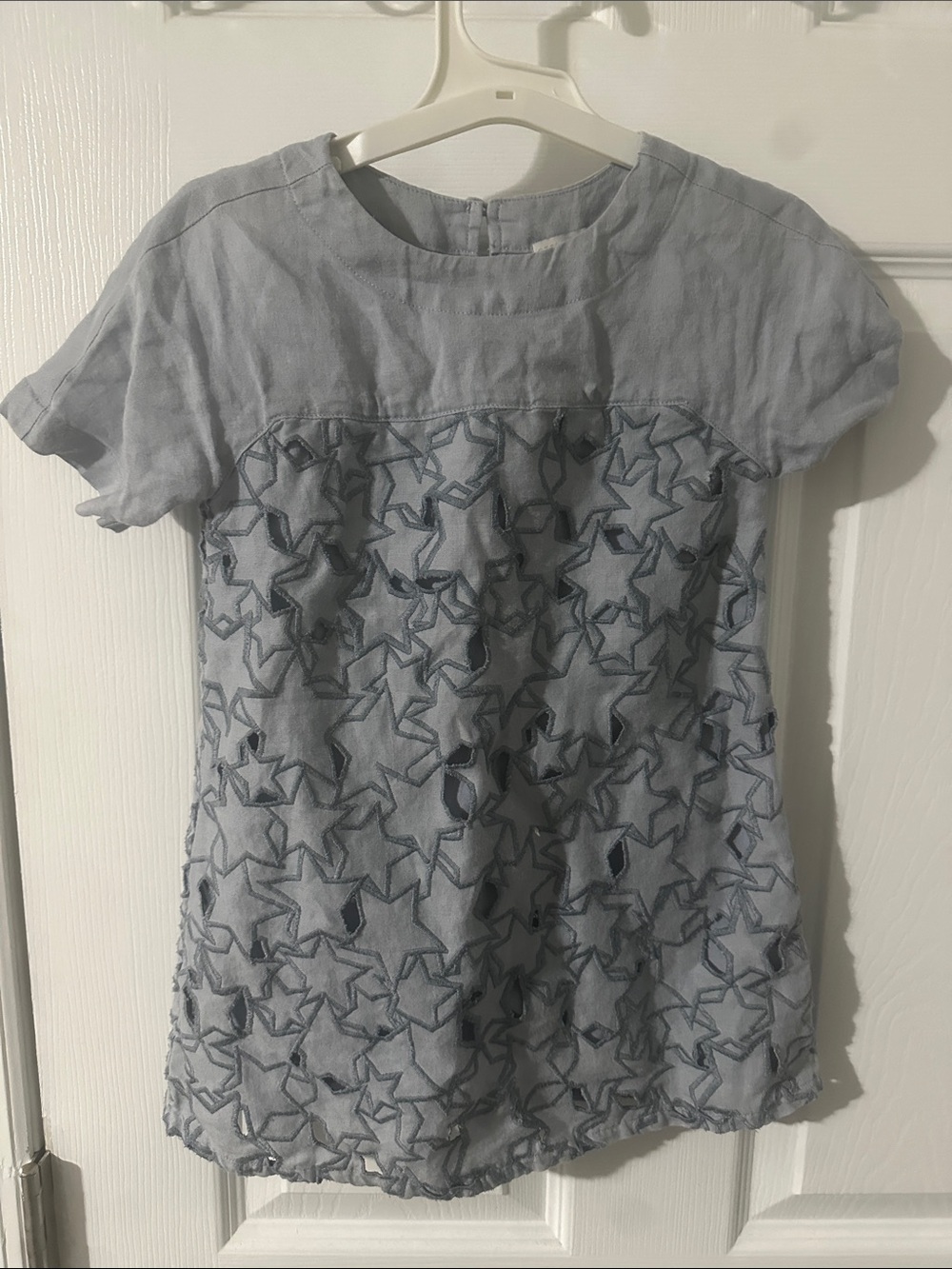 Stella McCartney Light Blue Star-Embroidered Girls' Dress